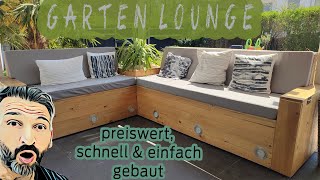 DIY Garten Lounge  Sitzecke aus Holz mit LED Beleuchtung und Pflanzenlegebereich [upl. by Manheim455]