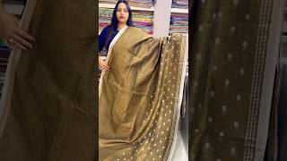 Latest Pure linen sari pricelinenfashion linensarees linenlove sari sareeshopping wovensarees [upl. by Adihsaar]