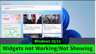 Widgets Not Working  Not Loading  Not Showing in Windows 1011 [upl. by Lodmilla306]