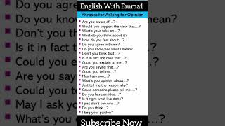 How to ask for opinion in English  Basic English phrases shorts spokenenglish english [upl. by Llerrot252]