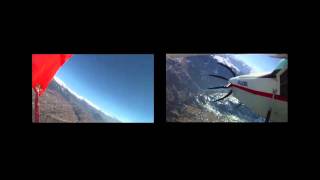 Pilatus PC6 Turbo Porter vs skydivers Who dives faster [upl. by Artap334]