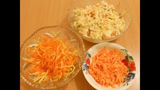 Три вкусных салата из сырой моркови 🥕 Three delicious salads from raw carrots [upl. by Mokas]