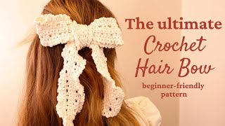 Crochet Hair Bow  BEGINNERFRIENDLY  free pattern  Made on Mill [upl. by Audie]