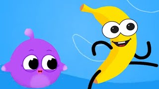 FRUITS Song 🍌🥥🍍 Fruit Names with Giligilis Baby Shark Remix Song [upl. by Aniela]