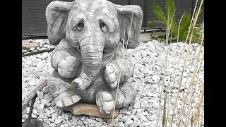 Großer Elefant Benjamin  Wasserspeier  Skulptur  Steinfigur  Gartendeko [upl. by Eelyah]