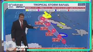 Tracking the Tropics Tropical Storm Rafael continues track toward Jamaica [upl. by Seldun]