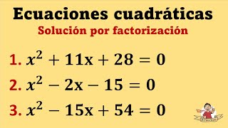 Ecuaciones cuadráticas Por factorización de la forma x2bxc  Explicación a detalle [upl. by Josias]