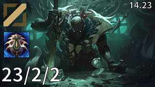 Pyke Mid vs Akali  EUW Master  Patch 1423 [upl. by Eidissac]