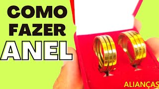 DIY COMO FAZER ANEL DOURADO FAÇIL EM CASA COM ARAME TUTORIAL [upl. by Thorin]