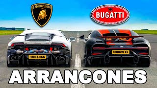 Bugatti Chiron SS vs Lambo Huracán de 1800hp ARRANCONES [upl. by Kimbell]