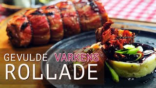 GROOT stuk VLEES op de BBQ  Barbecue recept Rollade van varkensfilet [upl. by Britte]