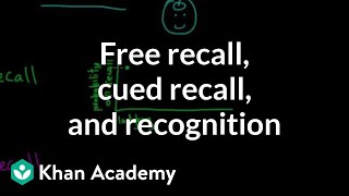 Retrieval Free recall cued recall and recognition  MCAT  Khan Academy [upl. by Maccarthy]