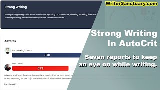 Using AutoCrit to Improve Strong Writing in Your Manuscript [upl. by Anoli]