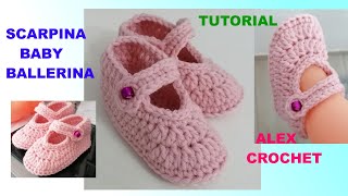 SCARPINE UNCINETTO quotBEBEquot TUTORIAL FACILE Alex Crochet da 3 a 6 mesi [upl. by Anaujal727]