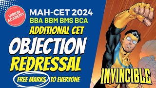 Additional CET Objections Redressal  FULL MARKS Questions in MAH CET for BBA BBM BMS BCA [upl. by Ennaej]