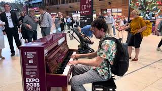 Crazy Public Piano Flashmob at Flughafen BER Berlin Airport [upl. by Papp]