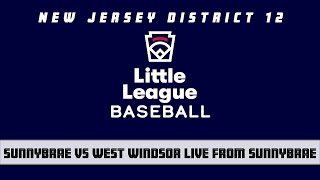 Little League Baseball  District 12 Tournament  Sunnybrae vs West Windsor 7124 [upl. by Puduns]