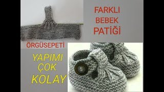 bebek patiği anlatımlı yapılışı  how to make a baby bootie [upl. by Nereus]