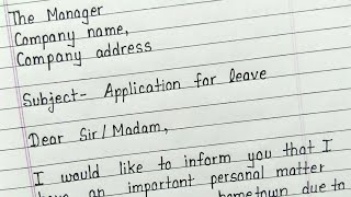 Leave application for office  How to write application for office leave [upl. by Kalmick]