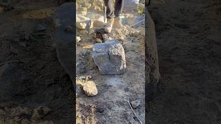 Reclaimed walling 😎⚒️ stonework ytshorts asmrsounds construction handtools [upl. by Neerihs]