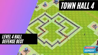 Heroes of mavia Best town hall 4 Defense  Town Hall 4 Base design  Heroes Of Mavia [upl. by Ylim]