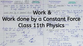 Work  Work done by a Constant Force  Chapter 5  Work Energy and Power  Class 11  Physics [upl. by Calie16]