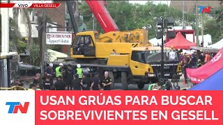 DERRUMBE EN GESELL I Rescatistas trabajan contrarreloj en la búsqueda de sobrevivientes [upl. by Templer932]