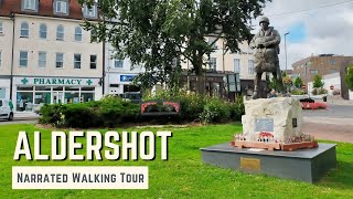 ALDERSHOT  4K Narrated Walking Tour  Lets Walk 2021 [upl. by Natfa6]