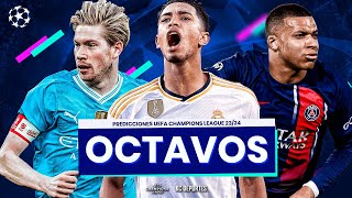 PREDICCIONES UEFA CHAMPIONS LEAGUE 2024  Octavos de Final [upl. by Budworth]