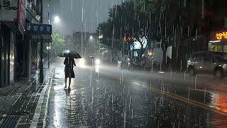 Heart Wetting Heavy Rain Walk Relaxing Sound for Sleep Study Meditation White Noise ASMR [upl. by Aelber]