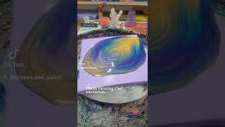 Spinning out the 12x12 acrylic straight pour lofi music chill mellow chillout fluidart [upl. by Oriel]