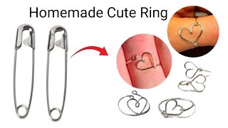 Safety Pin Ring Ideahow to make RingHandmade RingDiy RingCouple Love RingMake Ringhomemadering [upl. by Temple]