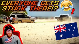 American Reacts to BOGGED At Inskip  Australia 4x4 Fail [upl. by Nowd]