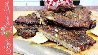 Slow Cooked Marinated Ribs  Greek Marinade Recipe [upl. by Nueormahc]