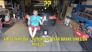 UPGRADING BMW E39 WAGON REAR BRAKE LINES EASY JOB TURNS INTO A NIGHTMARE [upl. by Ati]