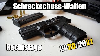 Schreckschusswaffen rechtliche Grundlagen Update 2021 Erwerb Besitz Führen Schießen [upl. by Nerek590]