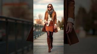 5 Fashionable Ways to Style your Brown Coat for Fall fashion style shorts [upl. by Aicenev]