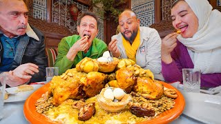 Moroccan Food in Fez CHICKEN MOUNTAIN  Street Food Tour in Fez Morocco [upl. by Akinod]