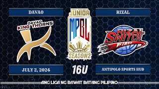 Junior MPBL Season 2  Davao King Thorns VS Rizal Switch Fiber  16U [upl. by Cyndi]