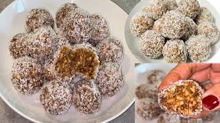 Energy booster No sugar amp oil free energy ballsRemedy for back painmigrainedates dry fruit laddu [upl. by Mercier662]