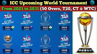 Upcoming ICC ODI T20 Champions Trophy World Test Championships From 2021 to 2031 • Full Schedule [upl. by Emlynn711]