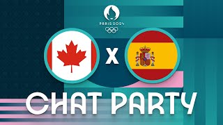 Canada v Spain  Mens Olympic Basketball Tournament Paris 2024  Chat Party ⚡🏀 [upl. by Aihtibat]