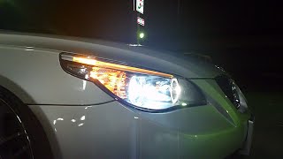 BMW E60 Adaptive headlights demonstration [upl. by Hanavas]