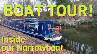 NARROWBOAT Living  BOAT TOUR  A walkthrough tour of our narrowboat floating home  Ep24 [upl. by Irtak]