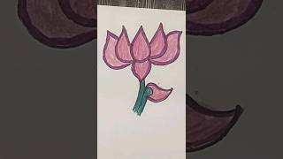 Easy lotus drawing from W shortsvideo drawing shorts [upl. by Yenhpad756]