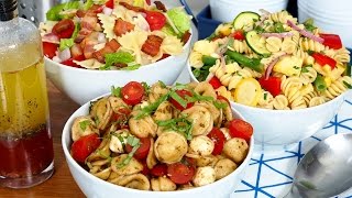 Easy Pasta Salad 3 Delicious Ways [upl. by Animrelliug]