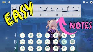 【EASY】Yoru Ni Kakeru 夜に駆ける  YOASOBI  Genshin Impact Lyre with NOTES  Tutorial [upl. by Malet792]