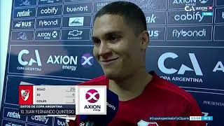 River vs Laferrere la nota a Juan Fernando Quintero post partido [upl. by Nitreb706]