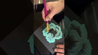 Beautiful turquoise flower 🌸 artvideo artwork viral flowerpainting wocol [upl. by Nuyh168]