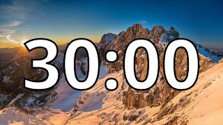 30 Minute Timer  Snowy Mountains  NO Music [upl. by Gahan]